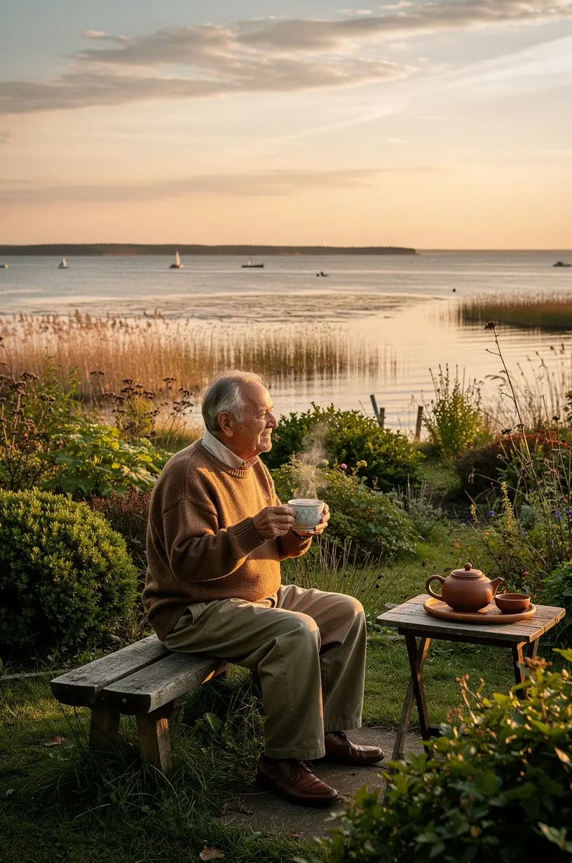 Moteris geria arbatą ramioje namų aplinkoje, pabrėžiant subalansuotą arbatos vartojimą.